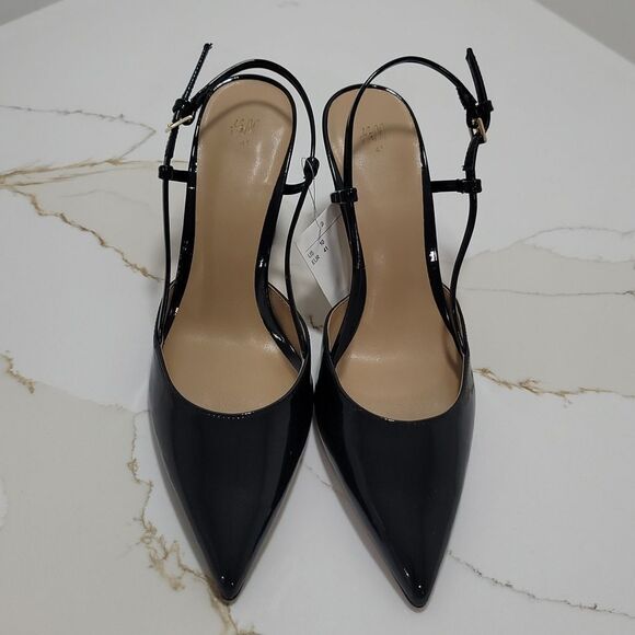 BRAND NEW H&M BLOCK HEEL POINTED TOE SLINGBACK PUMP - Picture 3 of 15